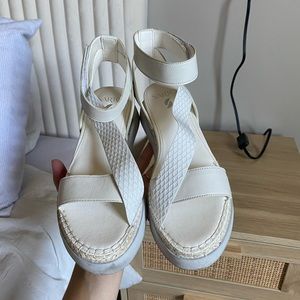 White Franco Sarto platform sandals